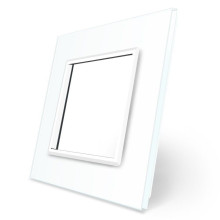 Рамка 1-постова LIVOLO, загартоване скло, біла, 80×80 мм (VL-P7E-2W) · LIVOLO · VL-P7E-2W