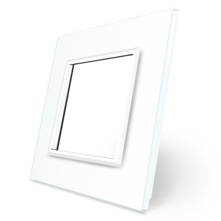Рамка 1-постова LIVOLO, загартоване скло, біла, 80×80 мм (VL-P7E-2W) · LIVOLO · VL-P7E-2W