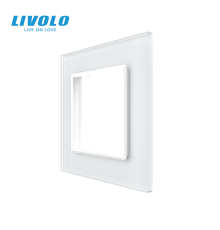 Рамка 1-постова LIVOLO, загартоване скло, біла матова, 80×80 мм (VL-P7E-2WS06)