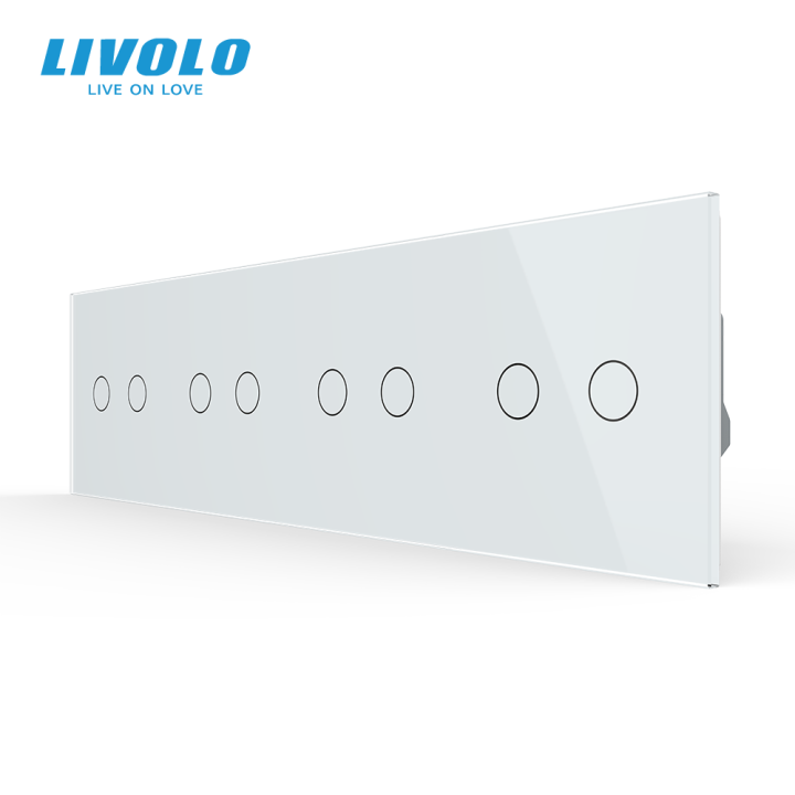 Сенсорний вимикач 8 сенсорів (2-2-2-2) LIVOLO білий 2.5D скло · LIVOLO · VL-C7FC2/4-8WS05