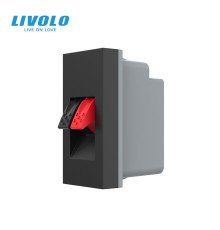 Hi-Fi аудіо розетка LIVOLO (Banana), чорна, для колонок і підсилювачів, модуль 0.5 поста (VL-FCSD-1BPS01)