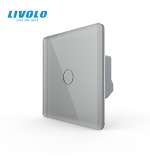 Сенсорний вимикач LIVOLO, сірий скляний 2.5D, 5А 230В, без нейтралі