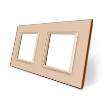 Рамка 2-постова LIVOLO, загартоване скло, золота, 151×80 мм (VL-P7E/E-4A) · LIVOLO · VL-P7E/E-4A