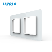 Рамка 2-постова LIVOLO, загартоване скло, біла 2.5D, 151×80 мм · LIVOLO · VL-P7E/E-4WS05