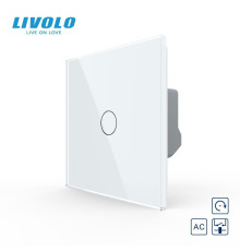 Сенсорна кнопка 1 сенсор Сухий контакт Livolo білий скло (VL-C701IH-11)