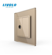 Розетка телевізійна Livolo золото скло (VL-C791V-13)