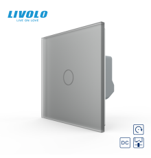 Сенсорна кнопка 1 сенсор 12/24V Livolo сірий матовый скло