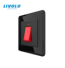 Майстер вимикач 20 ампер LIVOLO чорний 2.5D скло