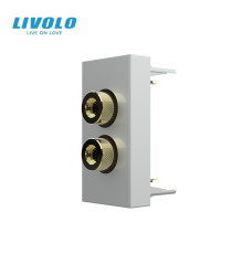 Аудіо розетка LIVOLO Banana Plug, сіра, для колонок / підсилювача, модуль 0.5 поста (VL-FCSD-1IP)