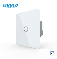 Сенсорний прохідний / перехресний вимикач LIVOLO, 5А 230В, білий 2.5D скло