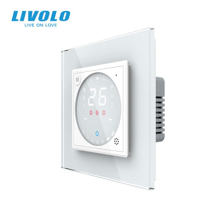 Wi-Fi терморегулятор сенсорний програмований LIVOLO, білий скляний · LIVOLO · VL-C7FCQ1Y-2WP