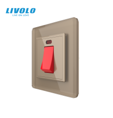 Майстер вимикач 20 ампер LIVOLO золотий 2.5D скло