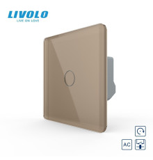 Сенсорна кнопка 1 сенсор Сухий контакт Livolo золотий 2.5D скло