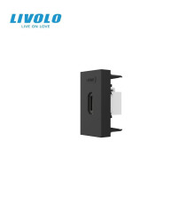 HDMI розетка LIVOLO 1.4, чорна, модуль 0.5 поста, для телевізора / ПК (VL-FCHD-1BP)