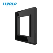 Рамка 1-постова LIVOLO, загартоване скло, чорна 2.5D, 80×80 мм · LIVOLO · VL-P7E-2BS05