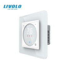 Wi-Fi терморегулятор сенсорний програмований LIVOLO, білий 2.5D скляний