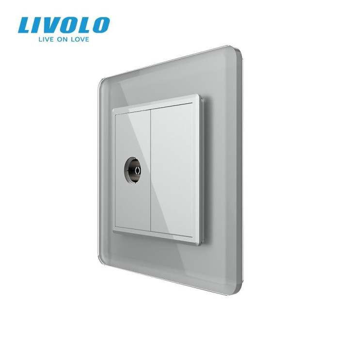 Розетка телевізійна LIVOLO сіра 2.5D скло · LIVOLO · VL-C7FCTV/FCMB-2IS05