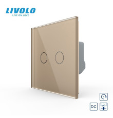 Сенсорна кнопка 2 сенсора 12/24В Livolo золотий скло (VL-FC2HC-2AP)