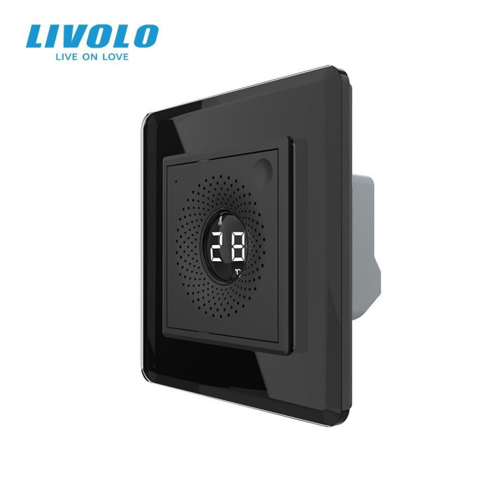 Розумний датчик температури та вологості ZigBee (термометр-гігрометр) LIVOLO чорний, 2.5D скляна рамка · LIVOLO · VL-C7FCEZ-2BS05