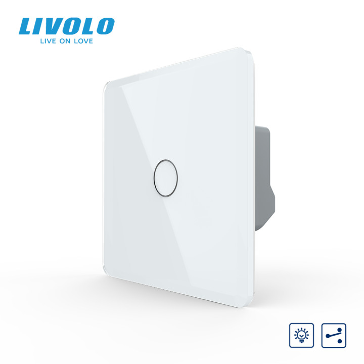 Сенсорний прохідний/перехресний диммер LIVOLO білий 2.5D скло · LIVOLO · VL-C7FC1SD1-2WS05