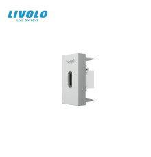 HDMI розетка LIVOLO 1.4, сіра, модуль 0.5 поста, для телевізора / ПК (VL-FCHD-1IP)