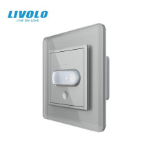 Датчик присутності та руху з автоматичним та ручним керуванням Livolo сірий 2.5D скло