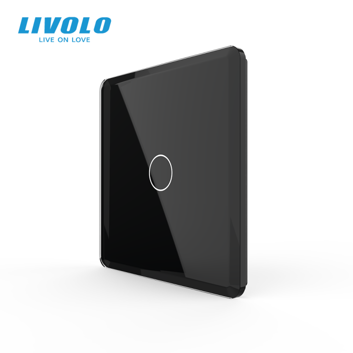 Рамка 1-постова для 1-сенсорного вимикача LIVOLO, загартоване скло, чорна 2.5D, 80×80 мм · LIVOLO · VL-P701-2BS05