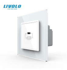 Розетка USB Type-C з Power Delivery 45W Livolo білий (VL-C7-FCUC-2WP)