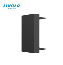 Заглушка для розетки LIVOLO, чорна, модуль 22.5×45 мм, 0.5 поста (VL-FCMB-1BP)