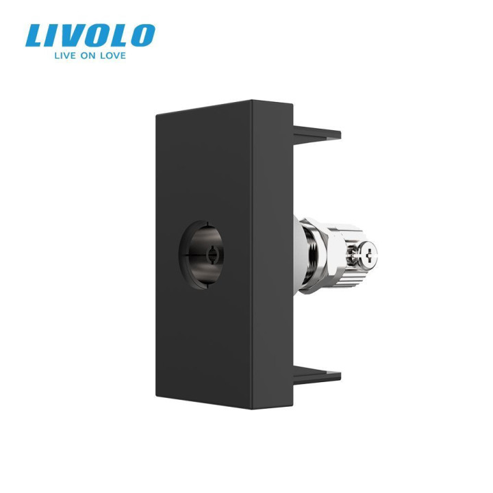 Телевізійна розетка LIVOLO, чорна, модуль 0.5 поста, TV гніздо для антени / ресивера (VL-FCTV-1BP) · LIVOLO · VL-FCTV-1BP