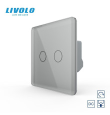 Сенсорна кнопка 2 сенсора 12/24В Livolo сірий 2.5D скло