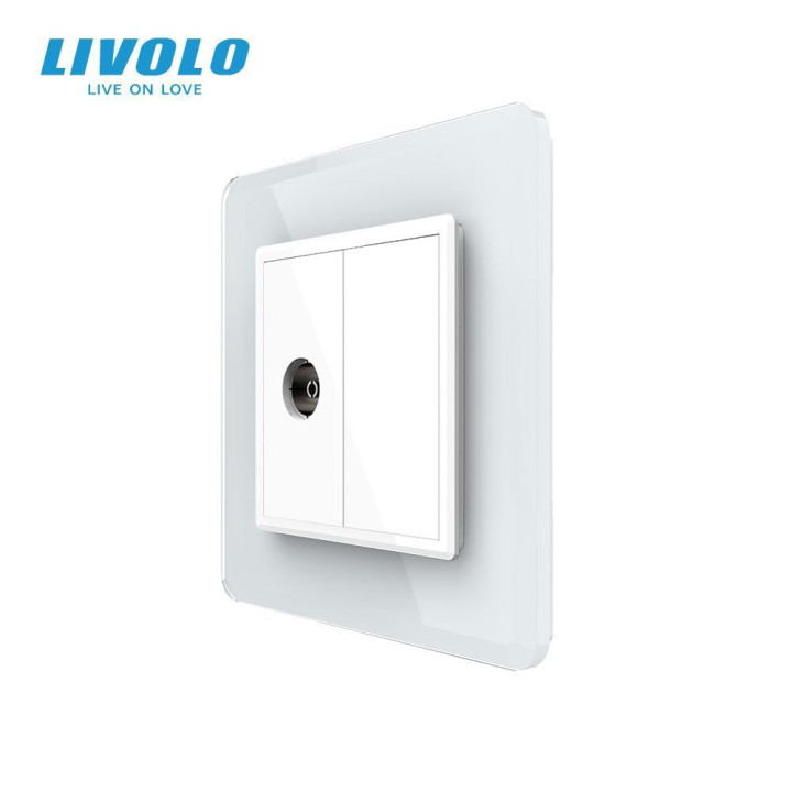 Розетка телевізійна LIVOLO біла 2.5D скло · LIVOLO · VL-C7FCTV/FCMB-2WS05