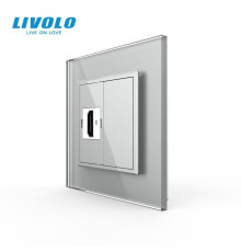 Розетка HDMI Livolo сірий скло (VL-C7FCHD-1IP)