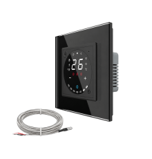 Wi-Fi терморегулятор сенсорний для електричної теплої підлоги LIVOLO, чорний скляний