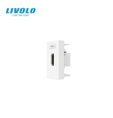 HDMI розетка LIVOLO 1.4, біла, модуль 0.5 поста, для телевізора / ПК (VL-FCHD-1WP)