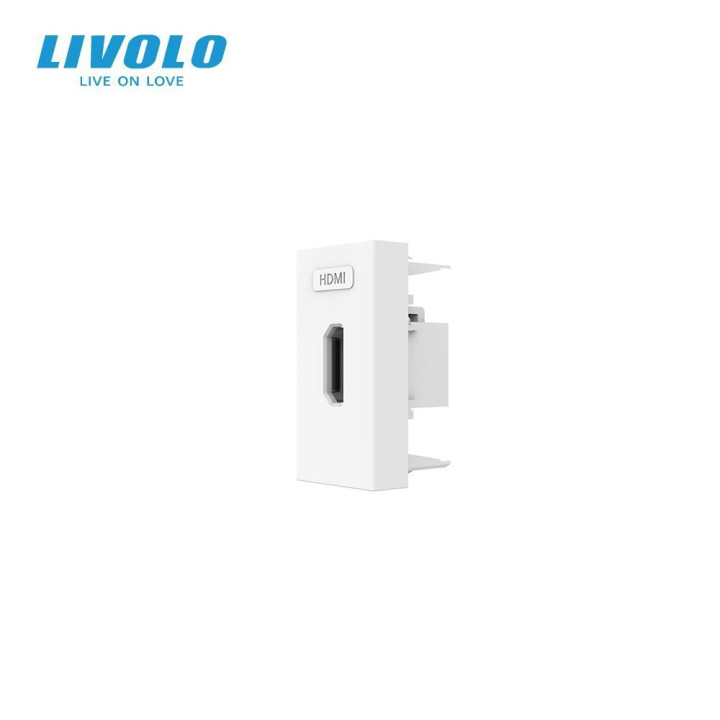 HDMI розетка LIVOLO 1.4, біла, модуль 0.5 поста, для телевізора / ПК (VL-FCHD-1WP) · LIVOLO · VL-FCHD-1WPS21