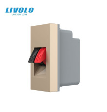 Hi-Fi аудіо розетка LIVOLO (Banana), золота, для колонок і підсилювачів, модуль 0.5 поста (VL-FCSD-1APS01)