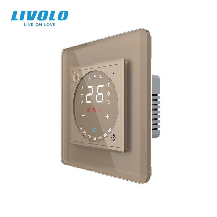 Wi-Fi терморегулятор сенсорний програмований LIVOLO, золотий 2.5D скляний · LIVOLO · VL-C7FCQ1Y-2AS05