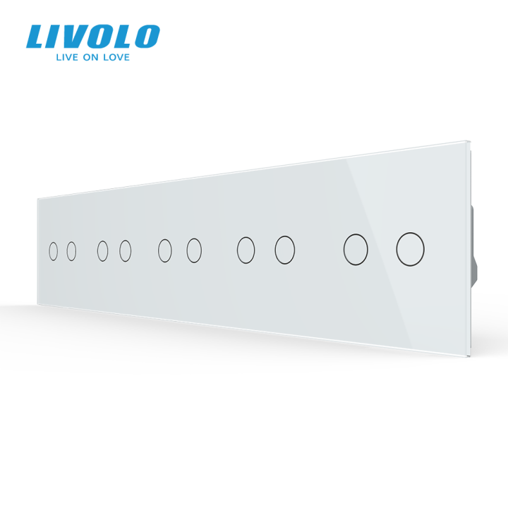 Сенсорний вимикач 10 сенсорів (2-2-2-2-2) LIVOLO білий 2.5D скло · LIVOLO · VL-C7FC2/5-10WS05
