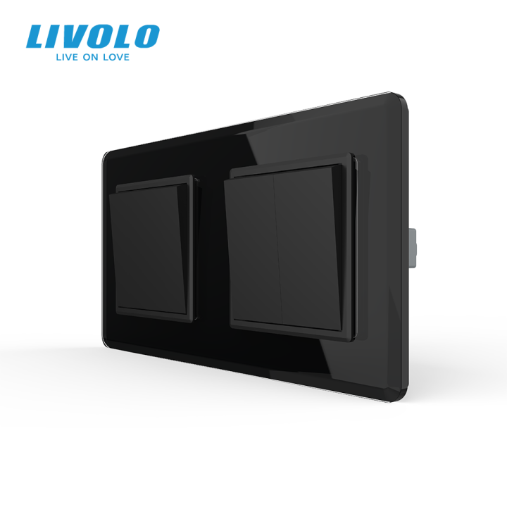Трьохклавішний вимикач (1-2) LIVOLO чорний 2.5D скло · LIVOLO · VL-C7FC1MK/FC2MK-4BS05