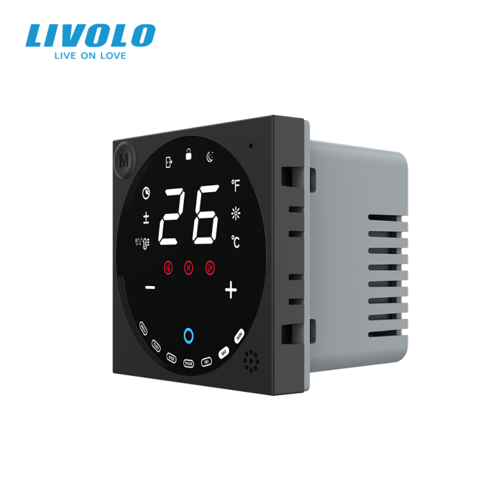 Розумний терморегулятор LIVOLO EC 16А для електричної теплої підлоги, чорний, керування зі смартфона, модуль без рамки · LIVOLO · VL-FCQ1Z2-2BPS26