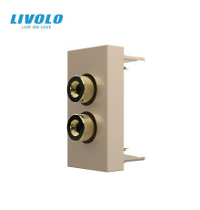 Аудіо розетка LIVOLO Banana Plug, золота, для колонок / підсилювача, модуль 0.5 поста (VL-FCSD-1AP)