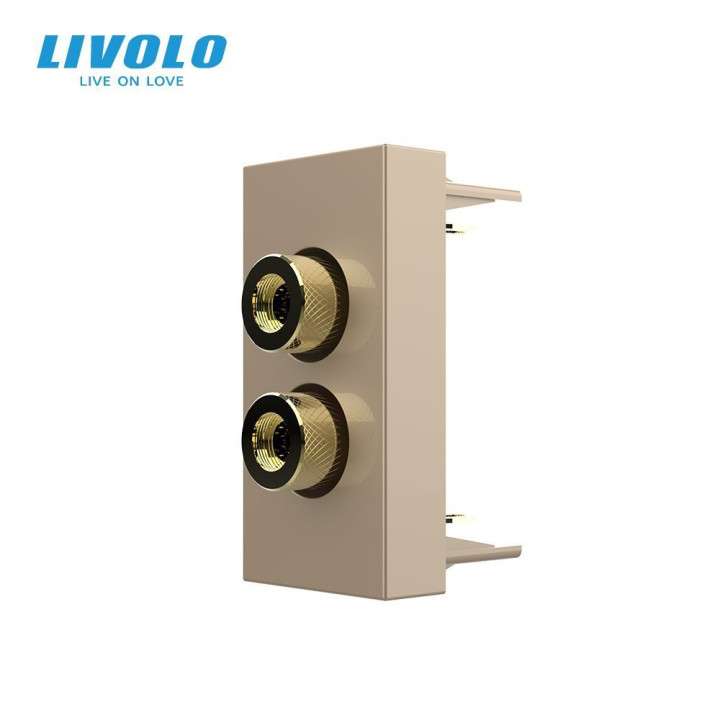 Аудіо розетка LIVOLO Banana Plug, золота, для колонок / підсилювача, модуль 0.5 поста (VL-FCSD-1AP) · LIVOLO · VL-FCSD-1AP