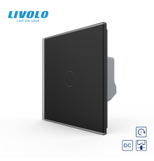 Сенсорна кнопка 1 сенсор 12/24V Livolo чорний матовый скло