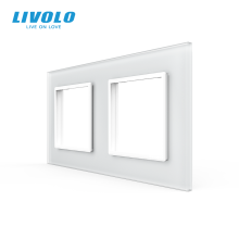 Рамка 2-постова LIVOLO, загартоване скло, біла матова, 151×80 мм (VL-P7E/E-4WS066) · LIVOLO · VL-P7E/E-4WS06
