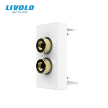 Аудіо розетка LIVOLO Banana Plug, біла, для колонок / підсилювача, модуль 0.5 поста (VL-FCSD-1WP) · LIVOLO · VL-FCSD-1WP