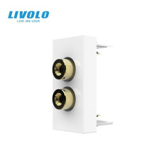 Аудіо розетка LIVOLO Banana Plug, біла, для колонок / підсилювача, модуль 0.5 поста (VL-FCSD-1WP)