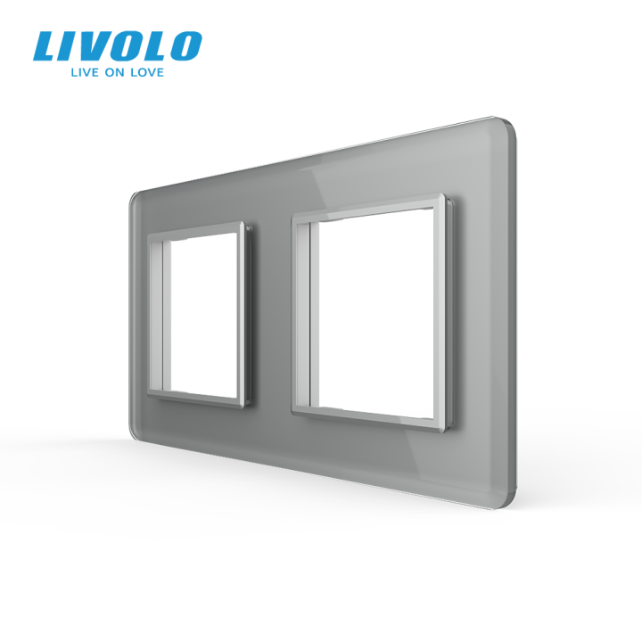 Рамка 2-постова LIVOLO, загартоване скло, сіра 2.5D, 151×80 мм · LIVOLO · VL-P7E/E-4IS05