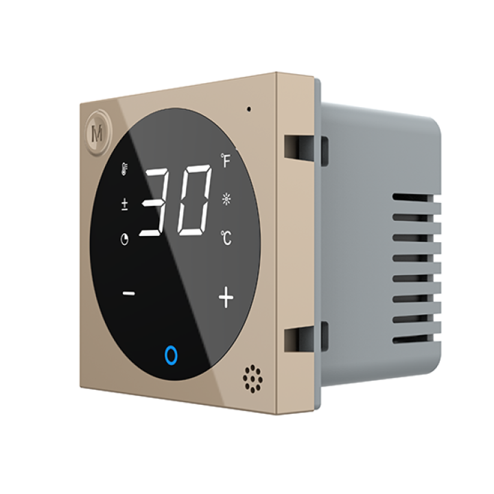 Терморегулятор (термостат) сенсорний програмований для водяної теплої підлоги Livolo, золотий, модуль без рамки (VL-FCQ1-2AP) · LIVOLO · VL-FCQ1-2APS23