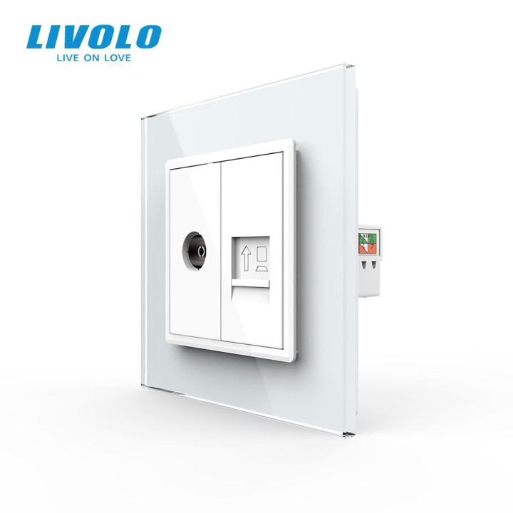Розетка комп · LIVOLO · VL-C7FCCP/FCTV-2WP